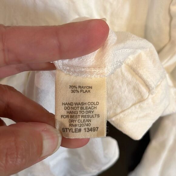 Mystree White Flax Blend Jacket Medium - Picture 5 of 6